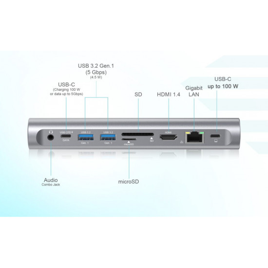 i-tec Metal Cooling Pad with USB-C Docking Stat