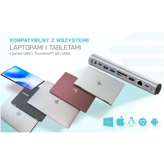 i-tec Metal Cooling Pad with USB-C Docking Stat