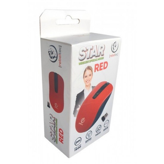 Optical wireless mouse Rebeltec STAR red