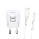 Charger T20 2xUSB 2,1A microUSB