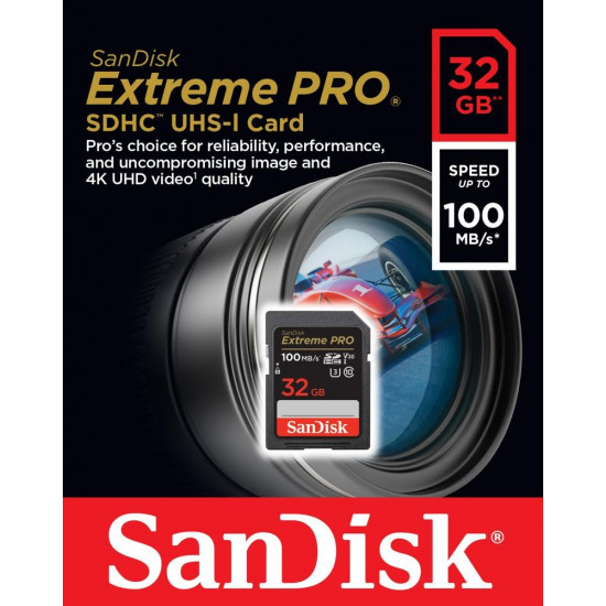 Extreme Pro SDHC 32GB 100/90 MB/s V30 UHS-I U