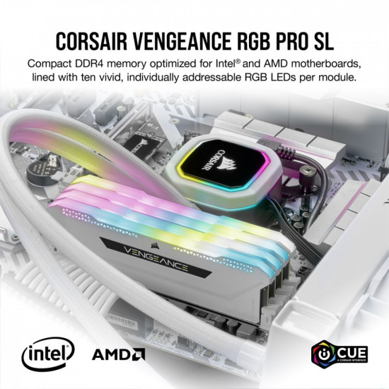 Memory DDR4 Vengeance RGB PRO SL 16GB/3200(2*8GB) White