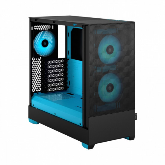 PC case Pop Air TG Clear Tint RGB cyan core