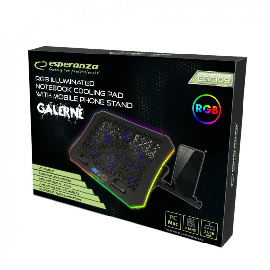 Illuminated gaming cooling pad RGB Galerne