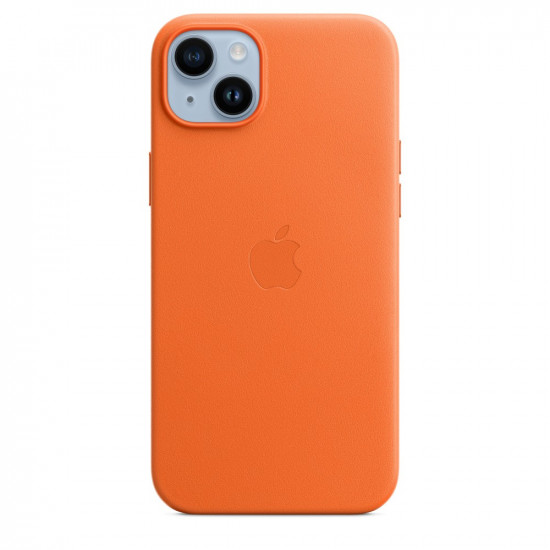 Case iPhone 14 Plus leather Orange