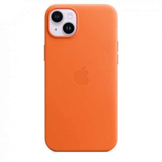 Case iPhone 14 Plus leather Orange