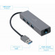 USB-AM to LAN GbE Hub 3xUSB 3.0