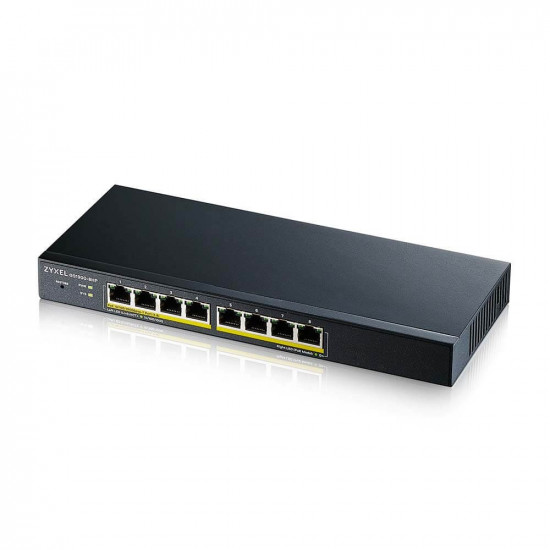 ZYXEL GS1900-8HP, 8-PORT GBE L2 POE SMART SWITCH, 802.3AT, DESKTOP, FANLESS, 70 WATT V3