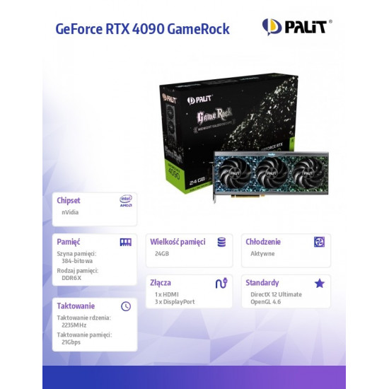 Graphics card GeForce RTX 4090 GAMEROCK 24G GDDR6X 384bit HDMI/3DP 