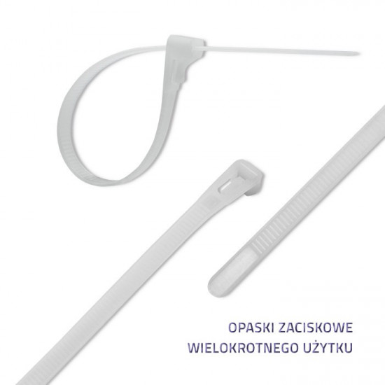 Reusable self locking cable tie, 7.2x250mm