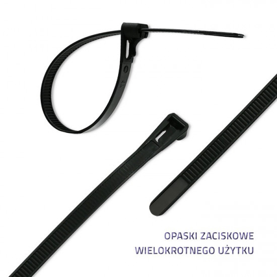 Reusable self locking cable tie, 7.2x350mm