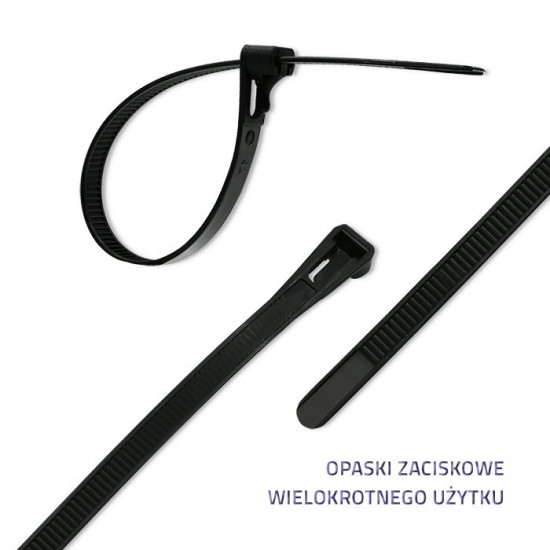 Reusable self locking cable tie, 7.2x400mm