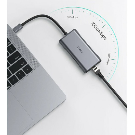 Hub USB-C CB-C75 Aluminium | 6w1 | RJ45 Ethernet 10/100/1000Mbps | 3xUSB 3.1 | HDMI 4k@30Hz | USB-C Power Delivery 100W