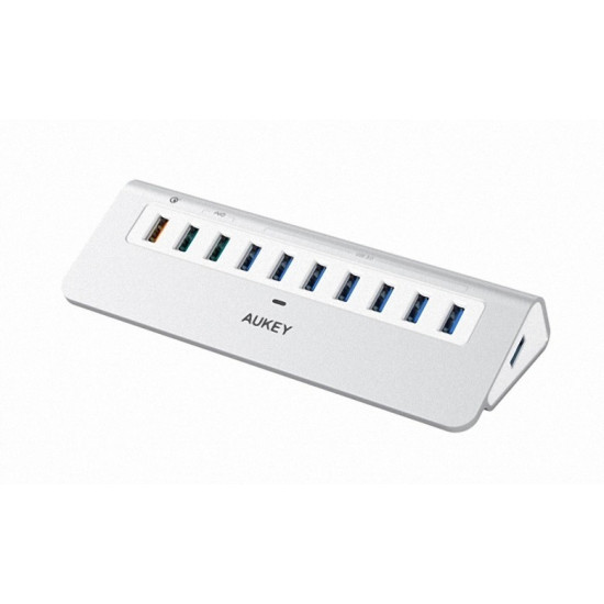 Hub 10xUSB CB-H6S aluminium | 10w1 | 7xUSB 3.1 | 2xUSB AiPower | 1xUSB Quick Charge 3.0