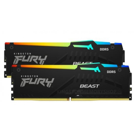 Memory DDR5 Fury Beast Black RGB 32GB(2*16GB)/5200 CL36 EXPO