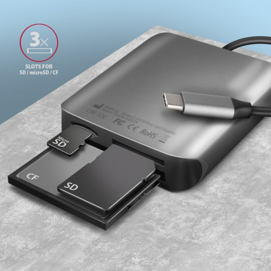 AXAGON CRE-S3C, USB-C 3 .2 GEN 1 external card