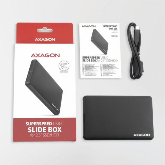 External SLIDE box EE25-SLC USB-C 3.2 Gen1 - SATA 6G 2.5inch BLACK