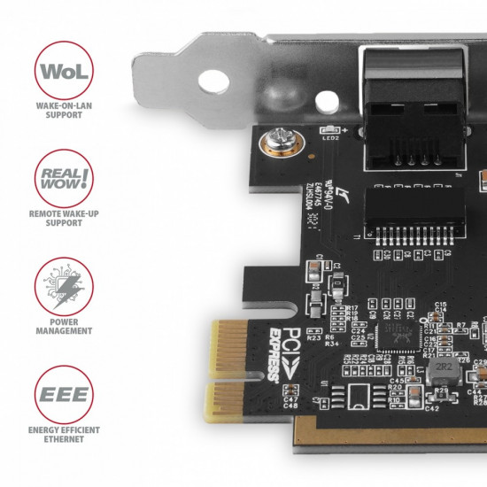 PCI-Express PCEE-GRF Gigabit Ethernet Realtek 8111F + LP