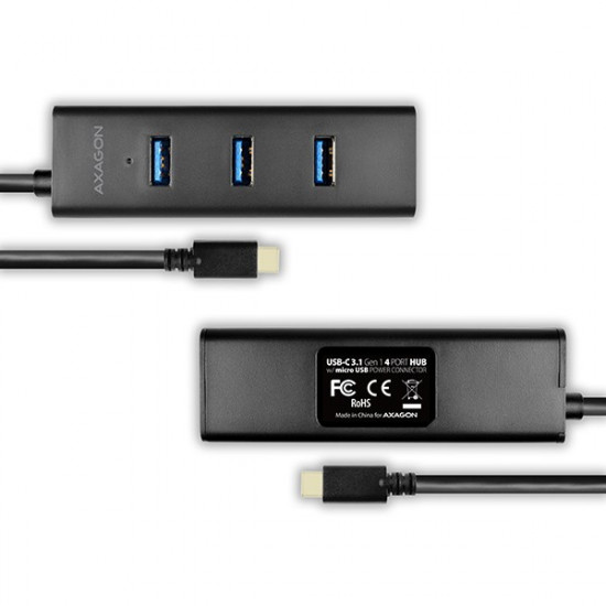 Charging Hub HUE-S2C 4x USB 3.2 Gen 1, MicroUSB Charging Connector, Type-C