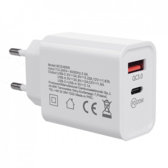 Power charger 20W QC 3.0 PD Maclean MCE485W