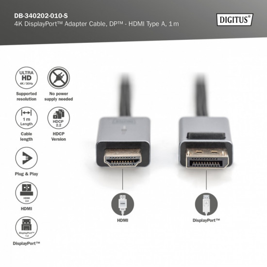 DP to HDMI Adapter Cable DB-340202-010-S