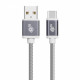 Cable USB - USB C 1.5 m gray tape premium