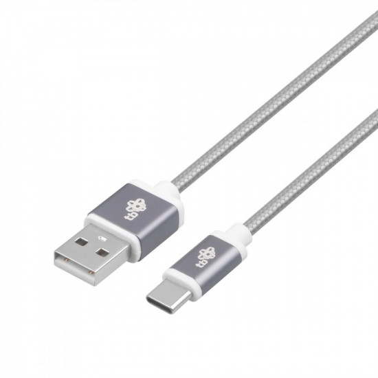 Cable USB - USB C 1.5 m gray tape premium