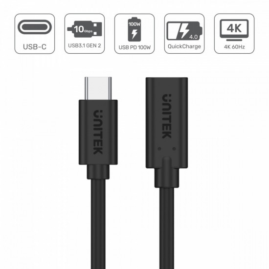 Extension Cable USB-C 3.1 M/F 0,5m C14086B