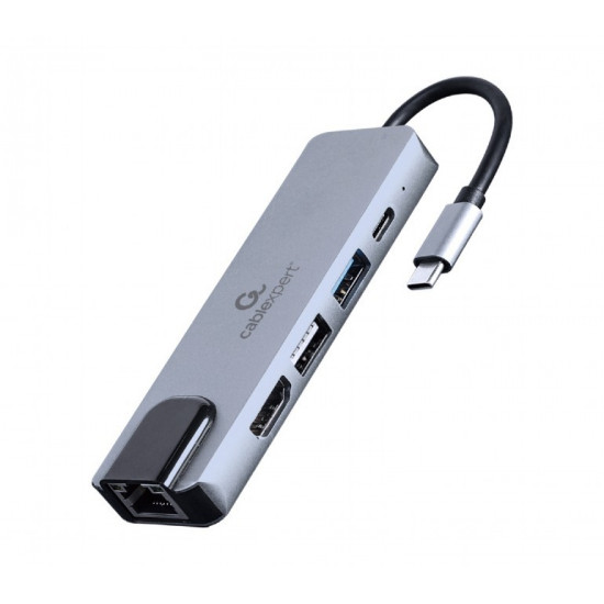 Adapter USB-C 5in1, PD, HDMI, USB 3.1, USB 2.0, LAN