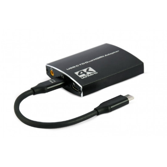 Adapter USB-C do 2xHDMI 4Kx2K audio 