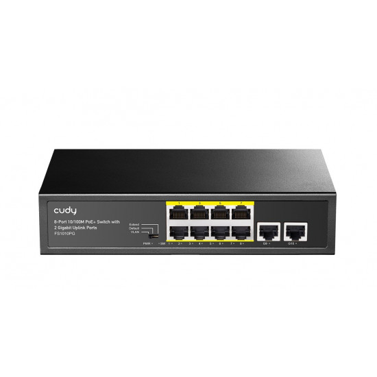 Switch FS1010PG 8xFE PoE+ 120W Gigabit Uplink