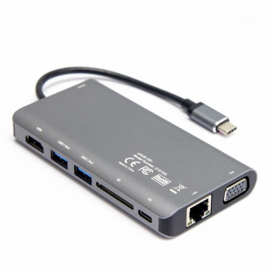 HUB 8-in-1 USB-C 3.1 PD 100W D1019B