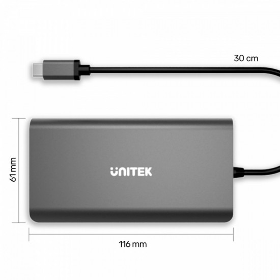 HUB 8-in-1 USB-C 3.1 PD 100W D1019B