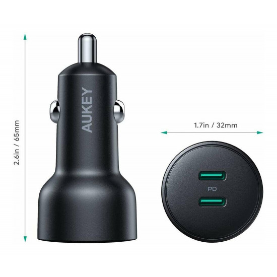 Car charger CC-Y10 2xUSB-C Power Delivery 3.0 36W 6A