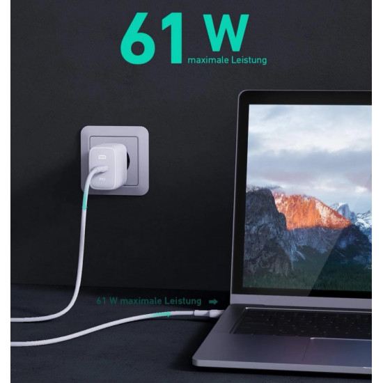 Charger PA-B2 Omnia GaN 1xUSB-C 61W Power Delivery 3.0 3A white