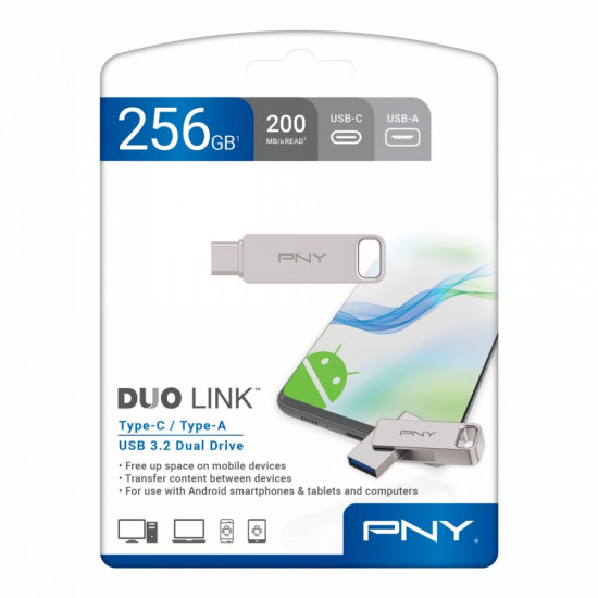 Pendrive 256GB USB 3.2 Duo-Link P-FDI256DULINKTYC-GE