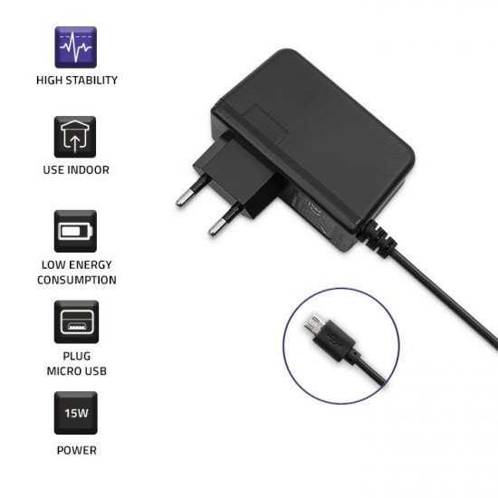 Charger 15W 5V, 3A, micro USB