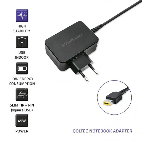 Power adapter for Lenovo 45W, 20V, 2.25A