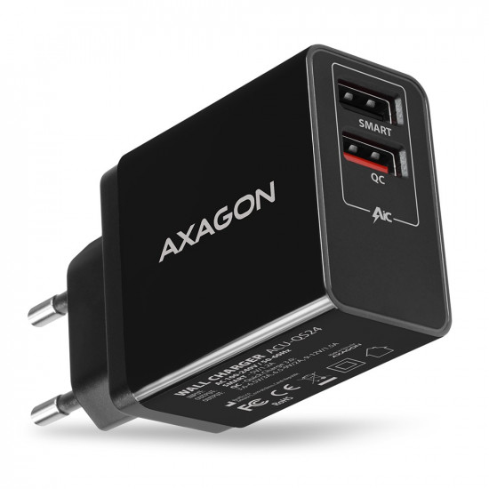 AXAGON ACU-QS24 wall charger Smart 5V 1,2A + 1