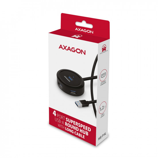 AXAGON HUE-P1AL Hub 4-p ort USB 3.2 Gen 1 ROUND