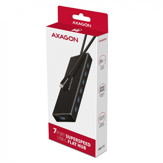 AXAGON HUE-F7C Hub 7-port USB-C 3.2 Gen 1 ALU