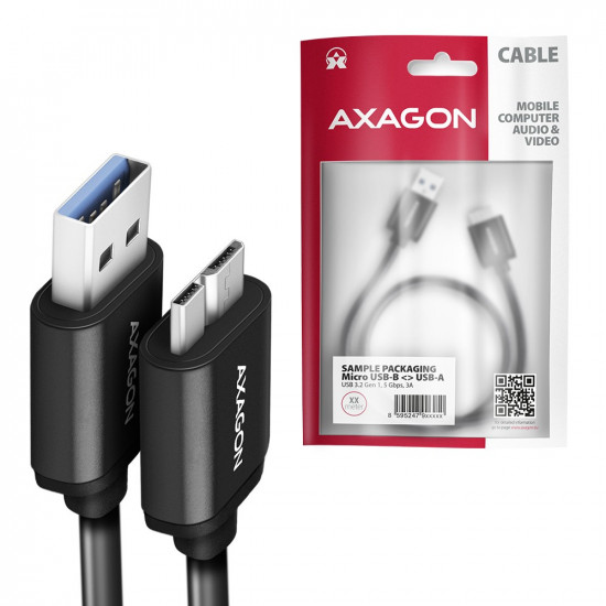 AXAGON BUMM3-AM10AB cab le USB Micro-B USB-