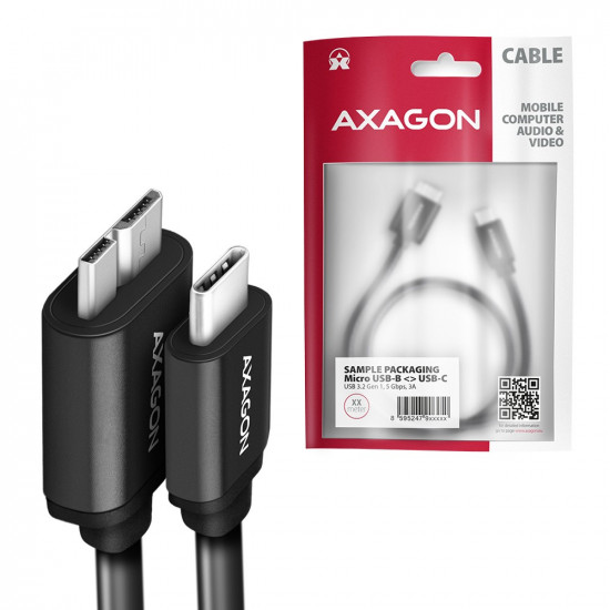 AXAGON BUMM3-CM10AB cab le USB Micro-B USB-