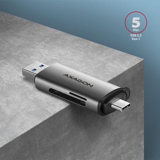 AXAGON CRE-SAC USB card reader SD/microSD, USB