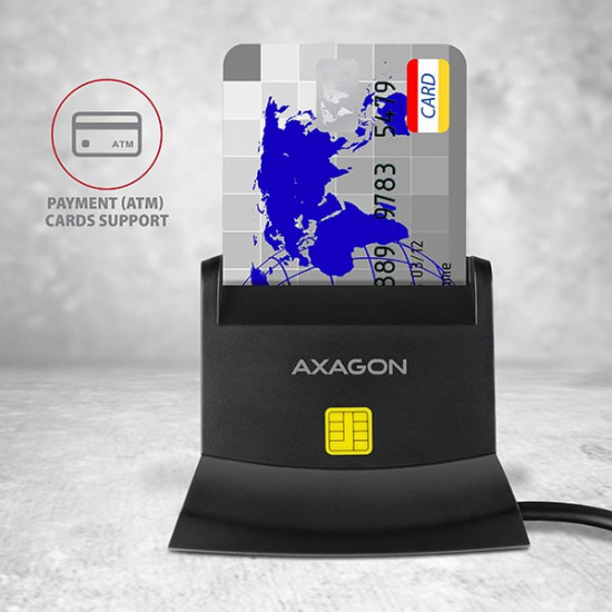 AXAGON CRE-SM2 USB card smart + SD/microSD/SIM