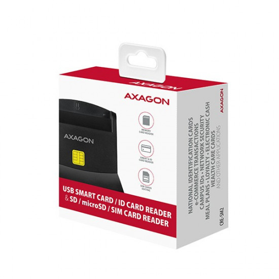 AXAGON CRE-SM2 USB card smart + SD/microSD/SIM