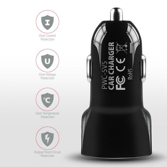 AXAGON PWC-5V5 24W car charger 2x port 2,4A