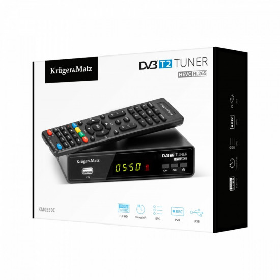 DVB-T2 TV Tuner Kruger & Matz H.265 HEVC