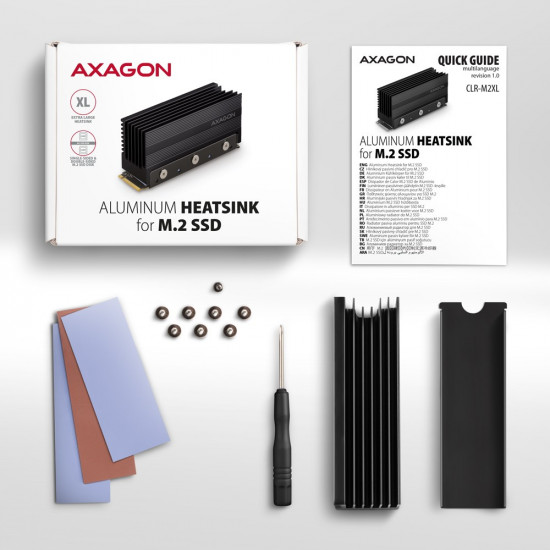 AXAGON CLR-M2XL passive ALU heatsink M.2 36mm h