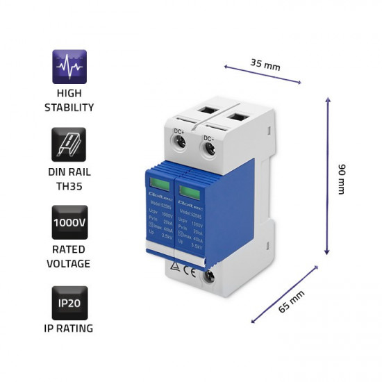 Surge arrester DC | 2P | 1000V | T2 | C